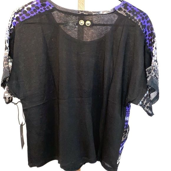 NWT Line and Dot short sleeve multicolor top - Picture 2 of 10